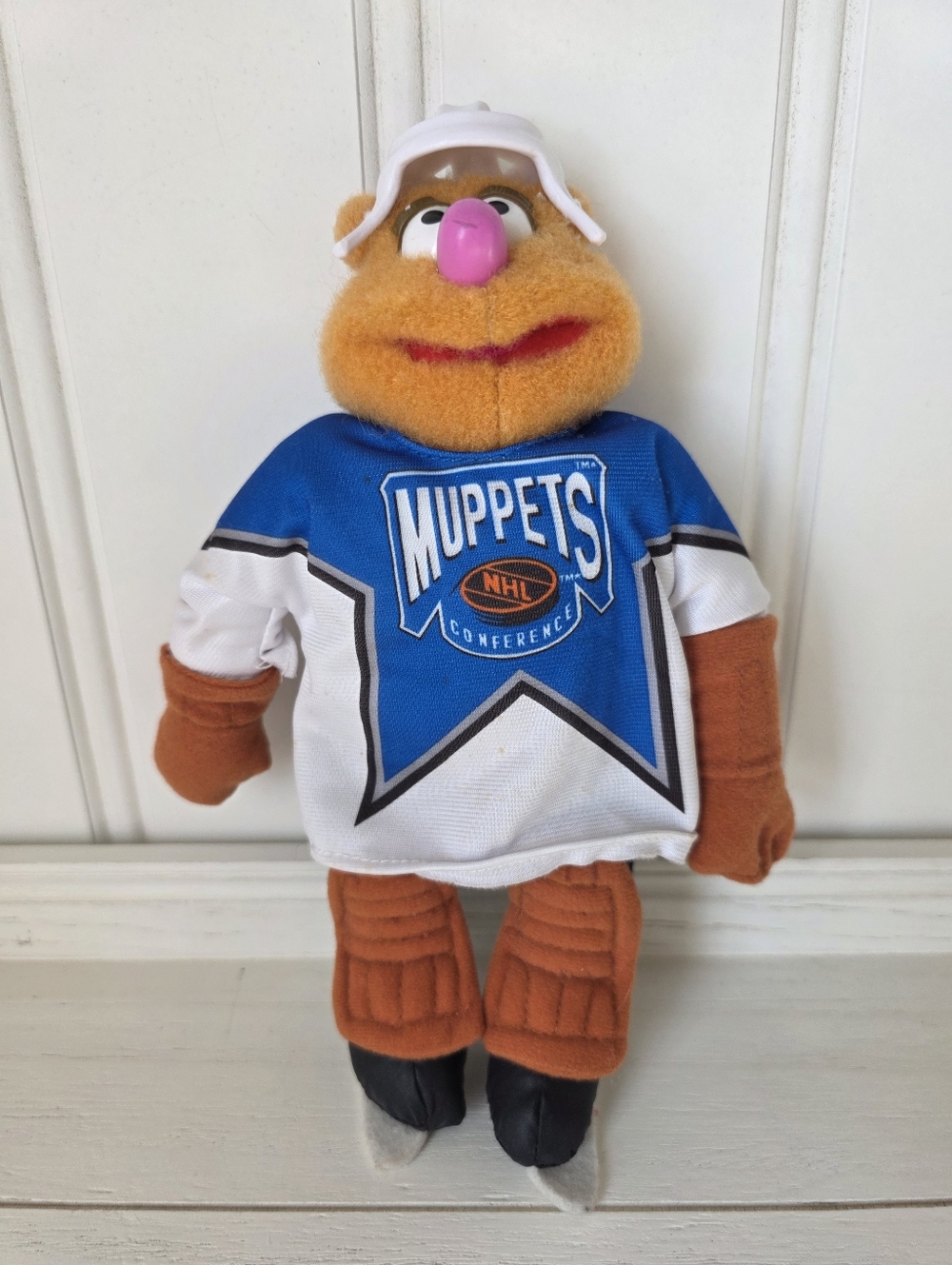 Mcdonalds 1995 The Muppets Fozzie Bear NHL Hockey Plush Stuffed Animal Toy 12"